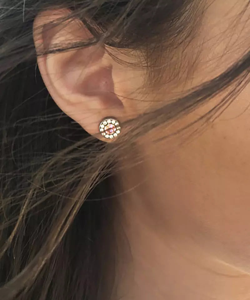 Natural Titanium Brilliance Halo Light Rose 8mm