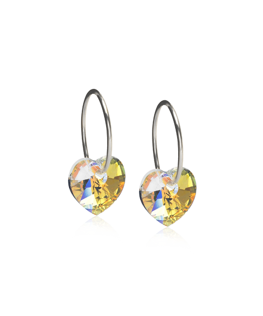 Gold Titanium Heart Rainbow 14mm (New)