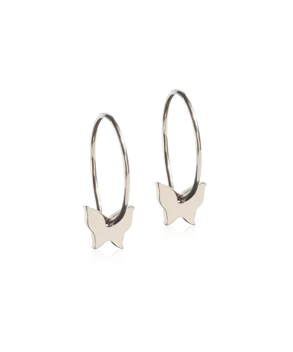 Natural Titanium Pendant Butterfly 8mm (New)