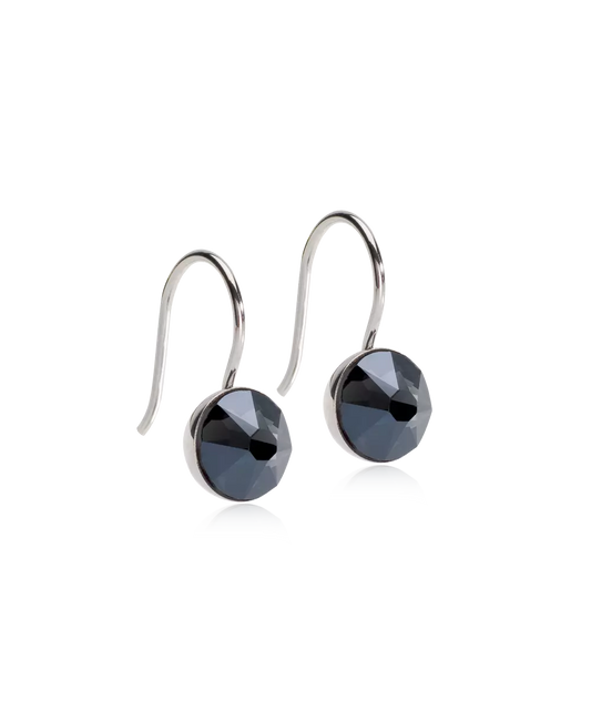 Natural Titanium Bezel Grey Diamond Pendant 8mm (New)