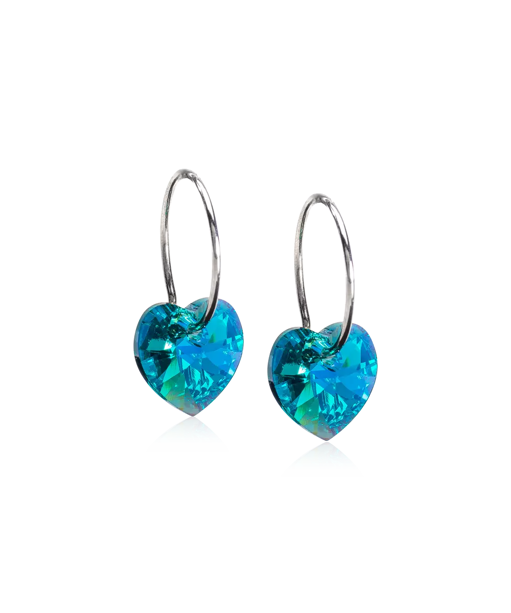 Natural Titanium Heart Turquoise 14mm