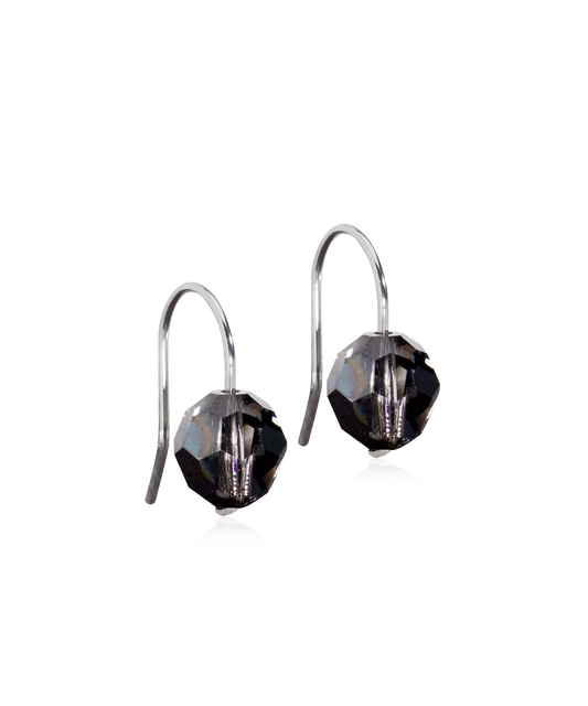 Natural Titanium Pendant Bead Grey Diamond 8mm