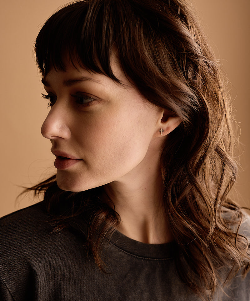 Natural Titanium Cross 8mm (New)