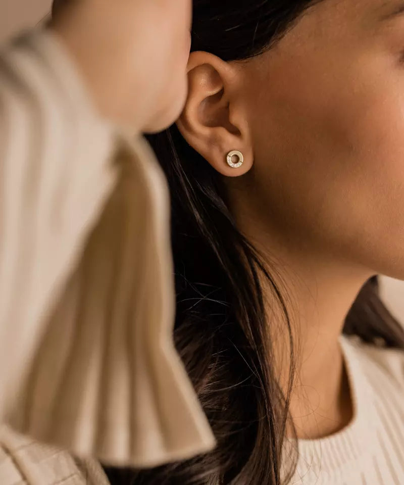 Gold Titanium Brilliance Puck Hollow Split 8mm (New)