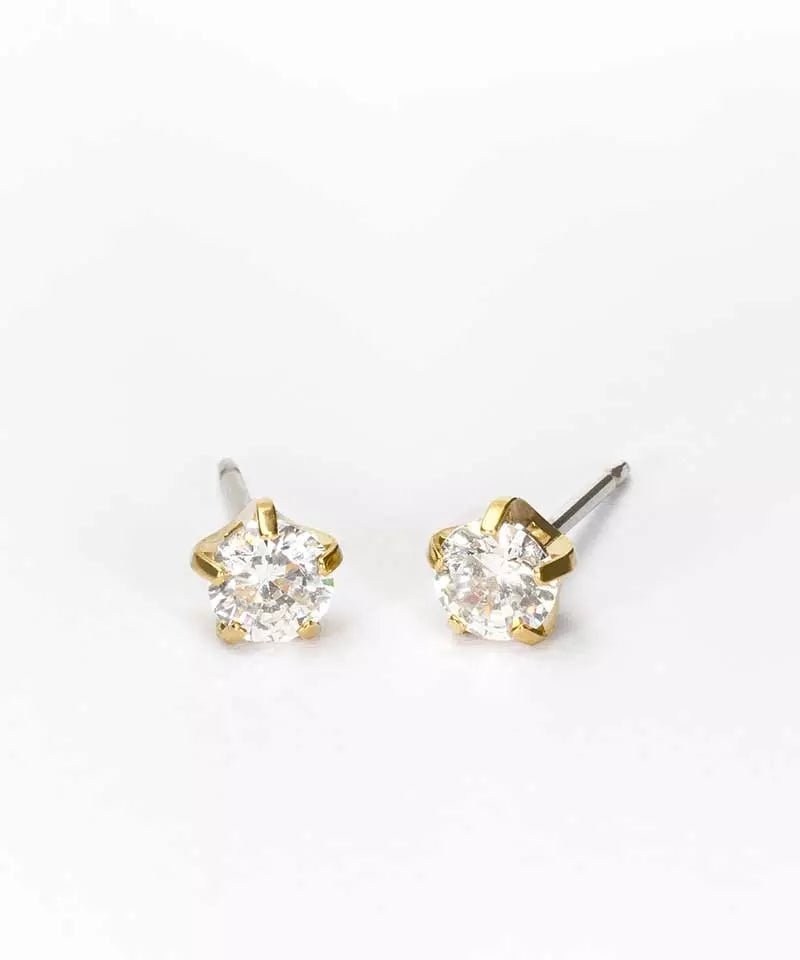 Gold Titanium Tiffany Precious Cubic Zirconia 5mm