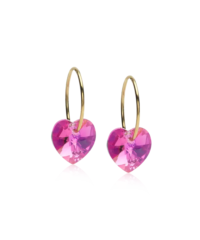 Gold Titanium Heart Pink 14mm (NEW)