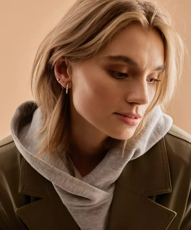 Golden Titanium Curved Mixed Pearl Crystal (New)