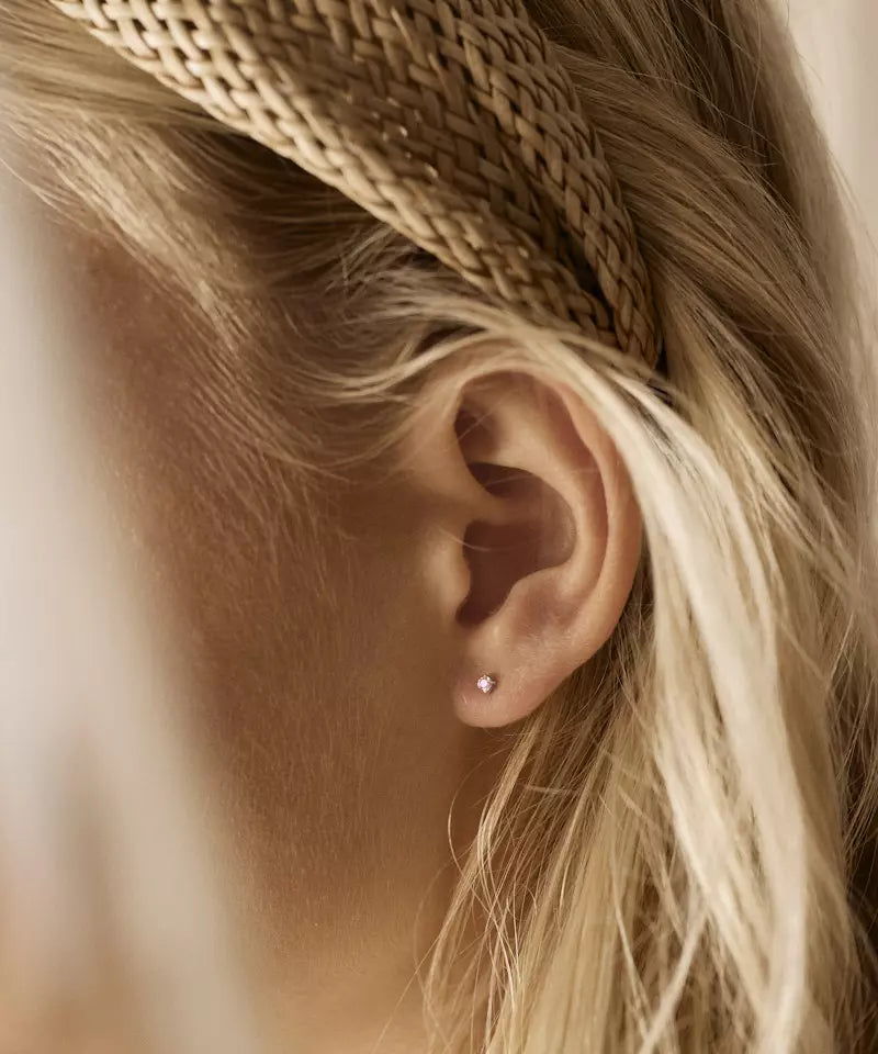 Natural Titanium Tiffany Cubic Zirconia Light Rose 3mm