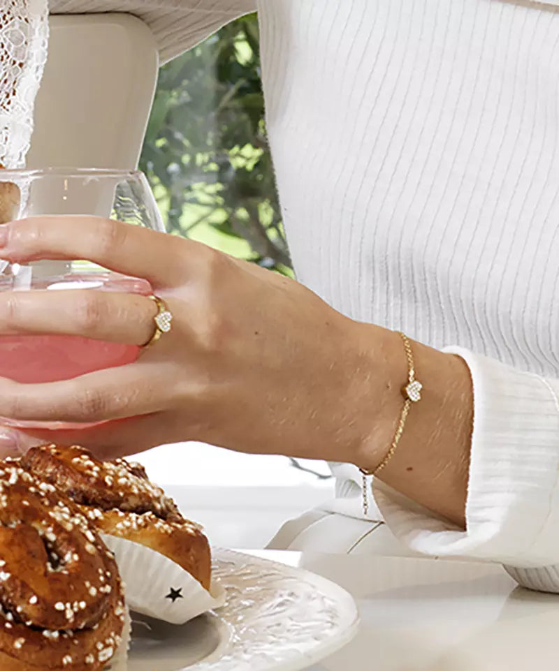 High Quality Stainless (316L) Brilliance Heart Gold Bracelet 14-19cm