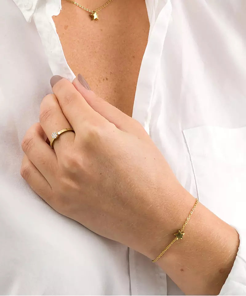 High Quality Stainless (316L) Star Gold Bracelet 14-19cm