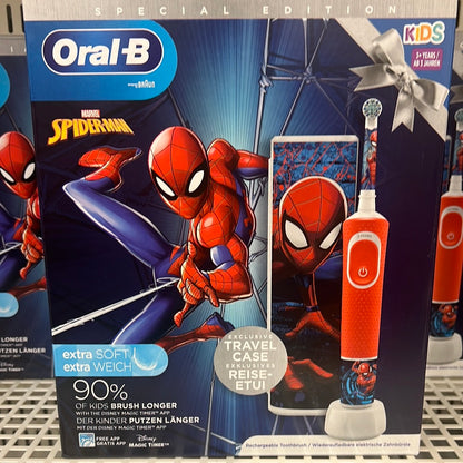 Oral-B Kids Electric Toothbrush (Extra soft) Spider-Man w/ Travel Case