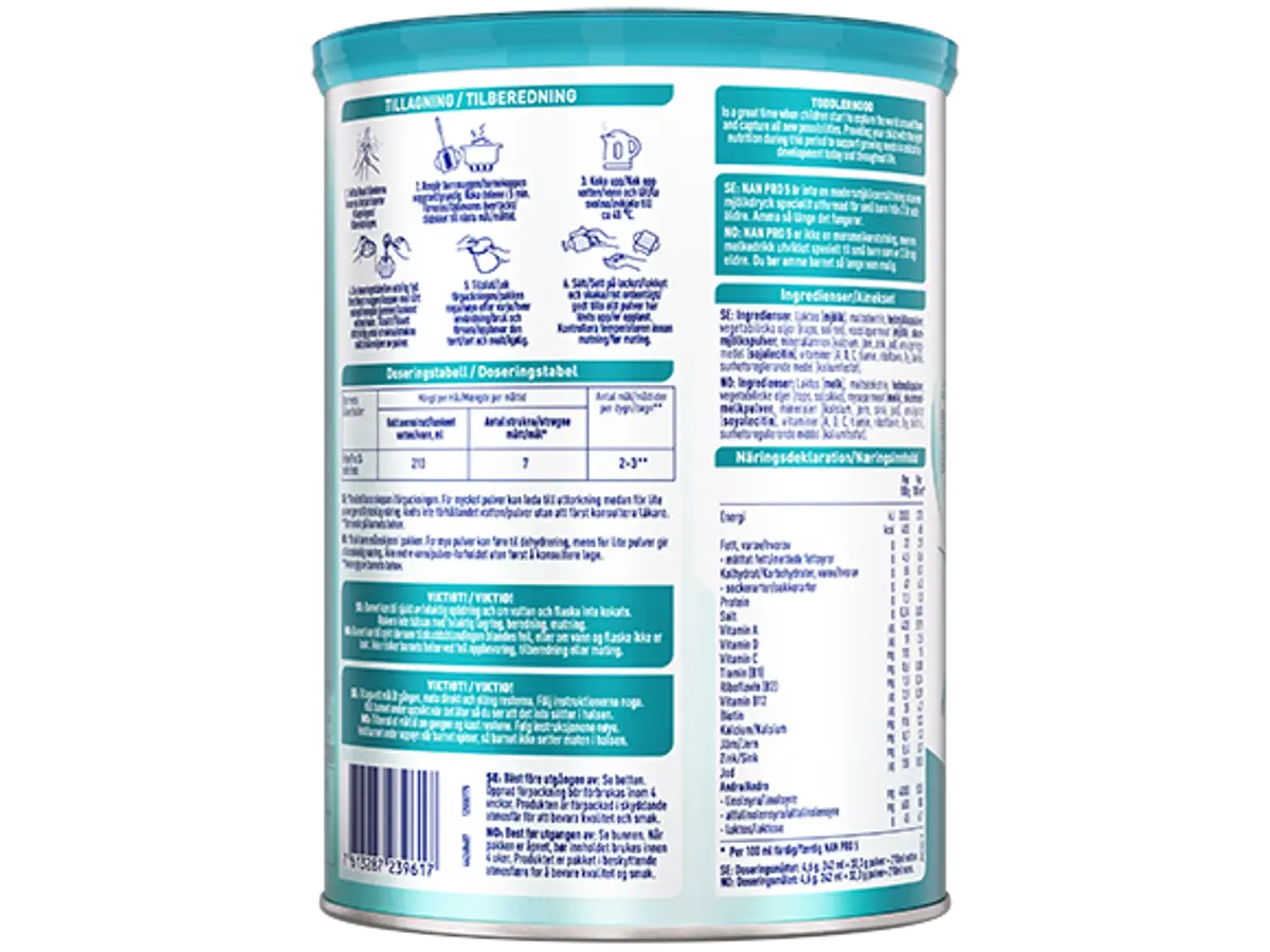 Nestlé NAN PRO 5 (800g x 6) SWEDEN +24 Months