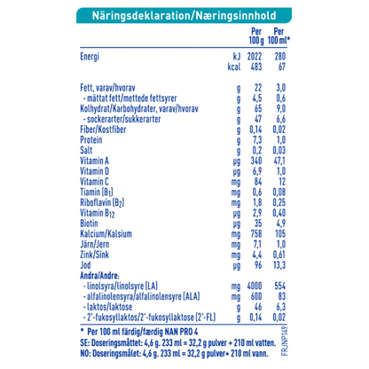 Nestlé NAN PRO 4 (800g x 6) SWEDEN +18 Months