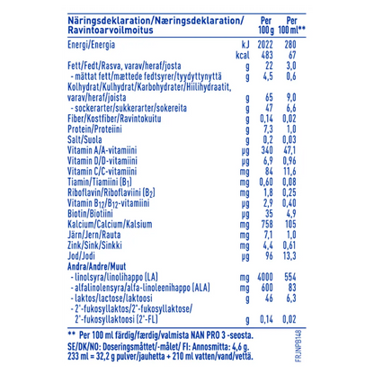 Nestlé NAN PRO 3 (800g x 6) SWEDEN +12 Months