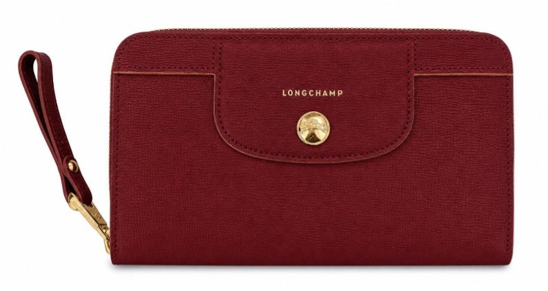 Longchamp Le Pliage Cuir Zip Around Wristlet Wallet