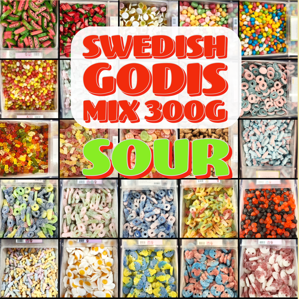 Swedish Godis Sour MIX 300g