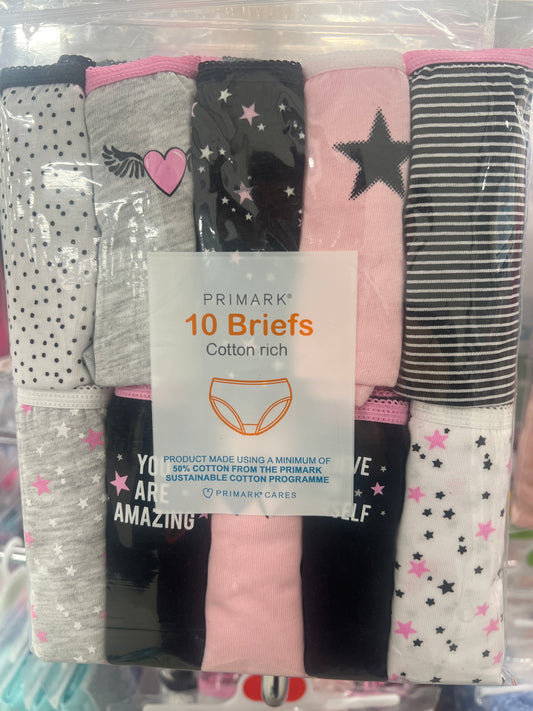 Panties Primark mixed Black Pink 10’s