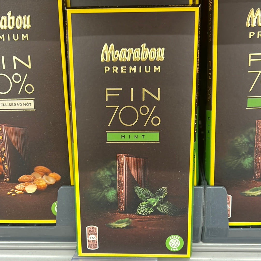 Marabou Premium 70% Dark Chocolate (Mint) 100g