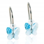 Natural Titanium Ear Ring Aquamarine Butterfly 8mm