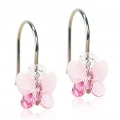 Natural Titanium Ear Ring Light Rose Butterfly 8mm