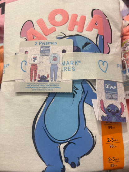 Disney Stitch Aloha Pajamas 2 Sets Bundle