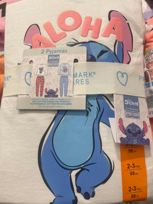 Disney Stitch Aloha Pajamas 2 Sets Bundle