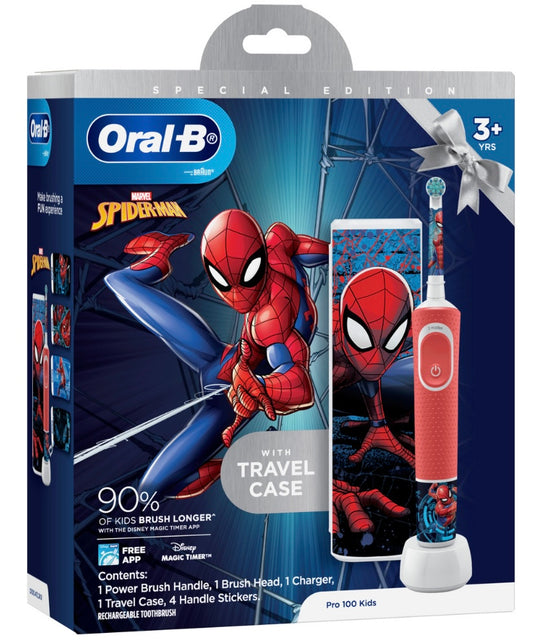 Oral-B Kids Electric Toothbrush (Extra soft) Spider-Man w/ Travel Case