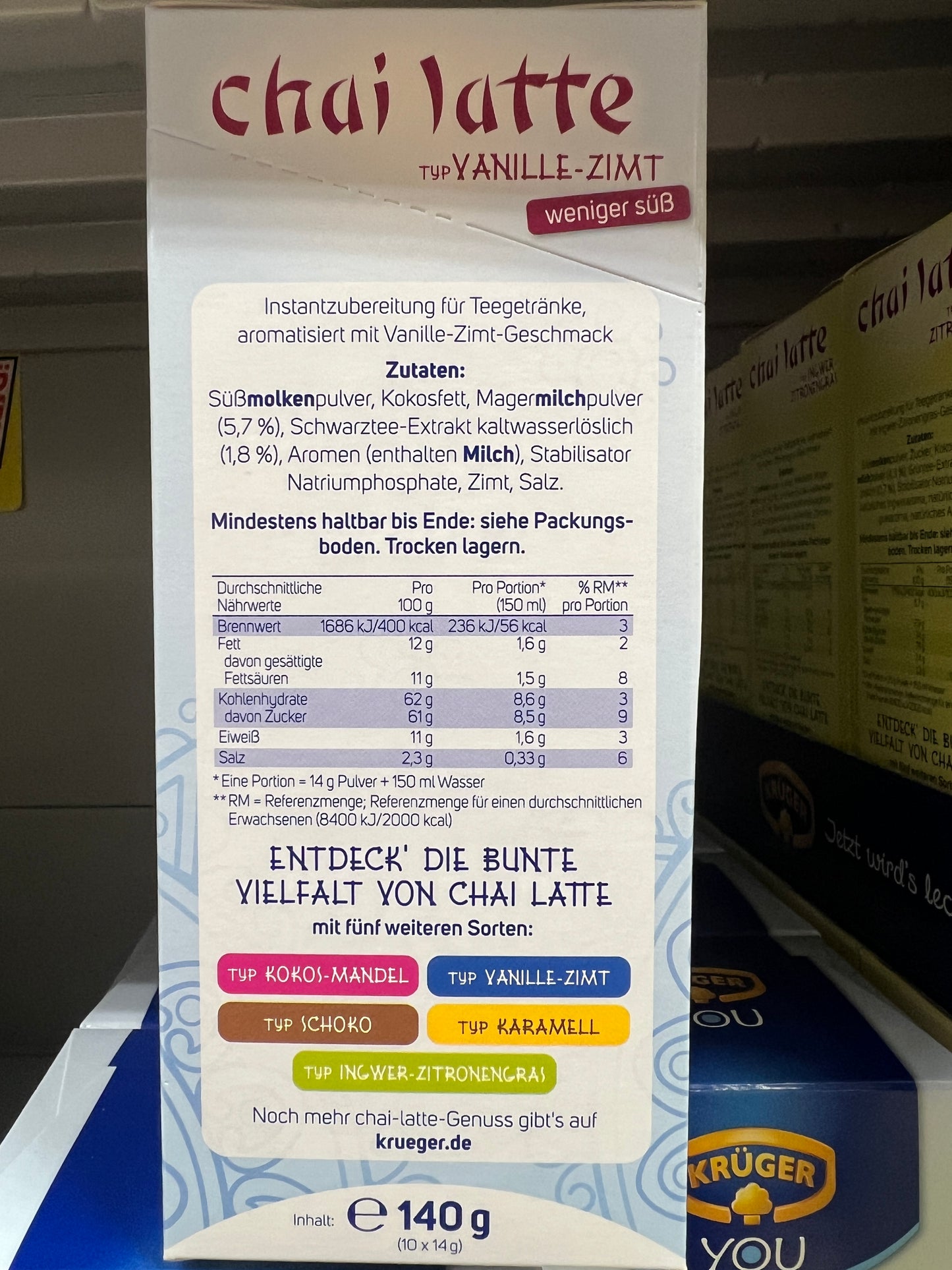 KRUGER Chai Latte Classic (Cinnamon Vanilla) 10x25g