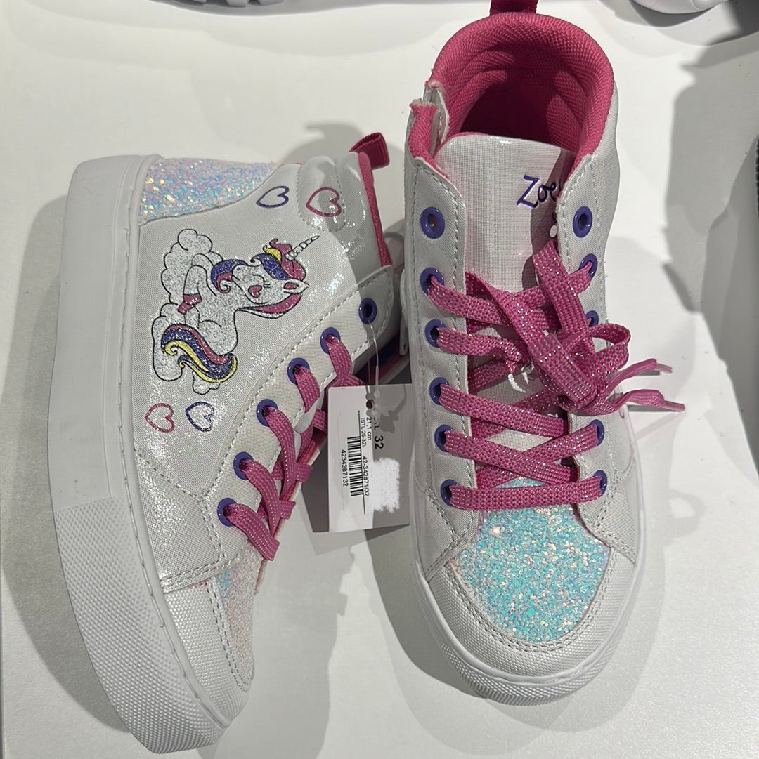 Kid’s Sneakers High-Cut Unicorn Shimmer