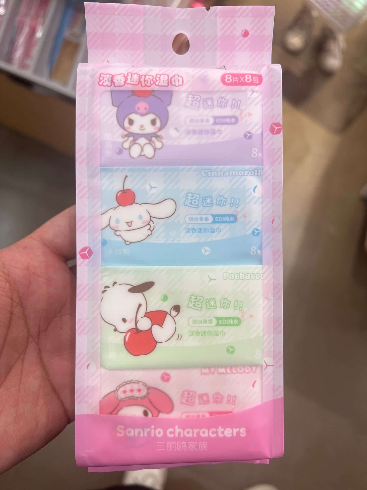 Sanrio Characters Wet Wipes Pure Water 8’s x 8