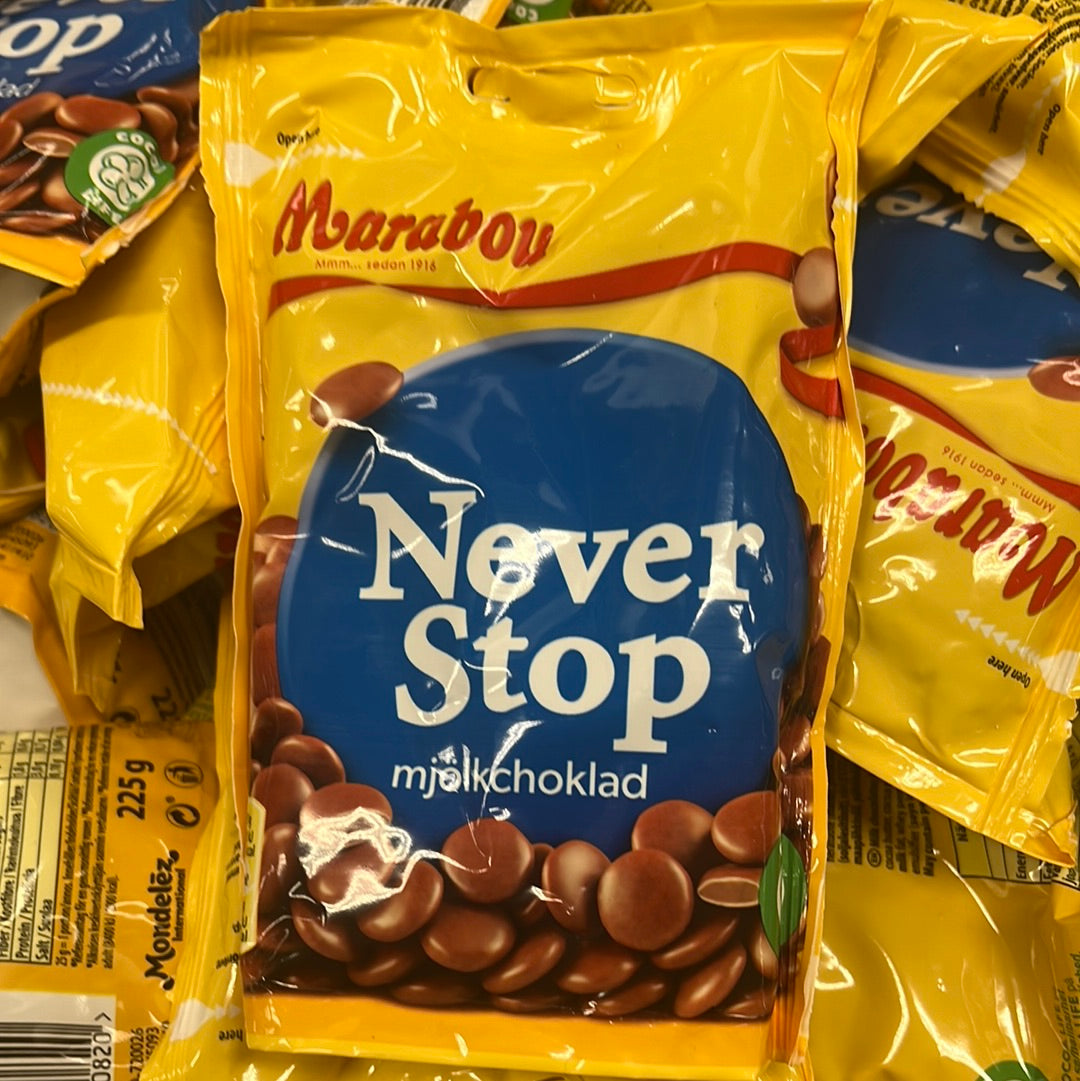 Marabou Never Stop Milk Chocolate 225g