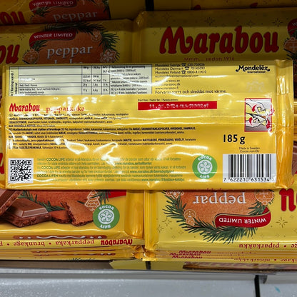 Marabou Chocolate Peppar Kaka 185g (GingerCinnamon Cookies)