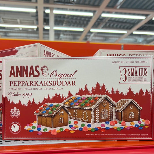 ANNAS Original Pepparkakor (Ginger Cinnamon) GingerBread 3 Small House 250g