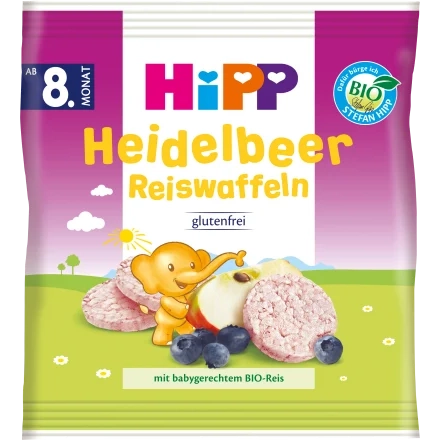 HIPP 8m+ Baby Rice Blueberry 30g ORGANIC Snacks