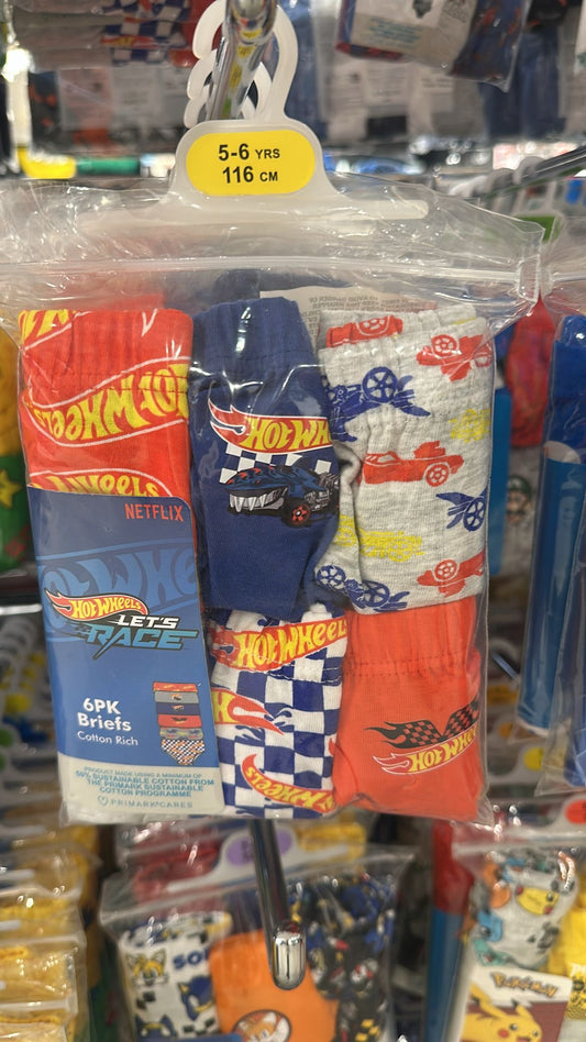Briefs Hot Wheels Netflix 6’s