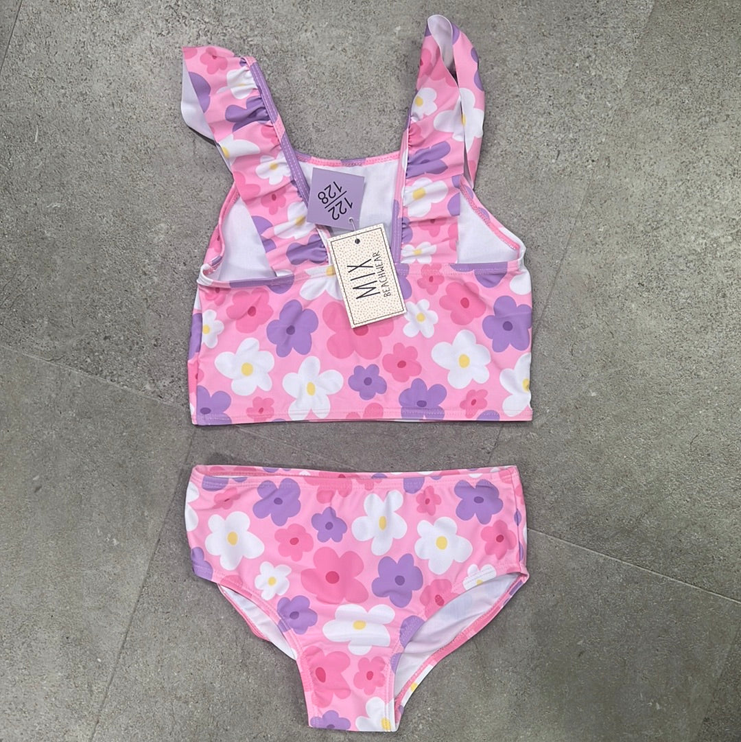 SwimWear Pink Flowers 2-Pieces 100% Polyester