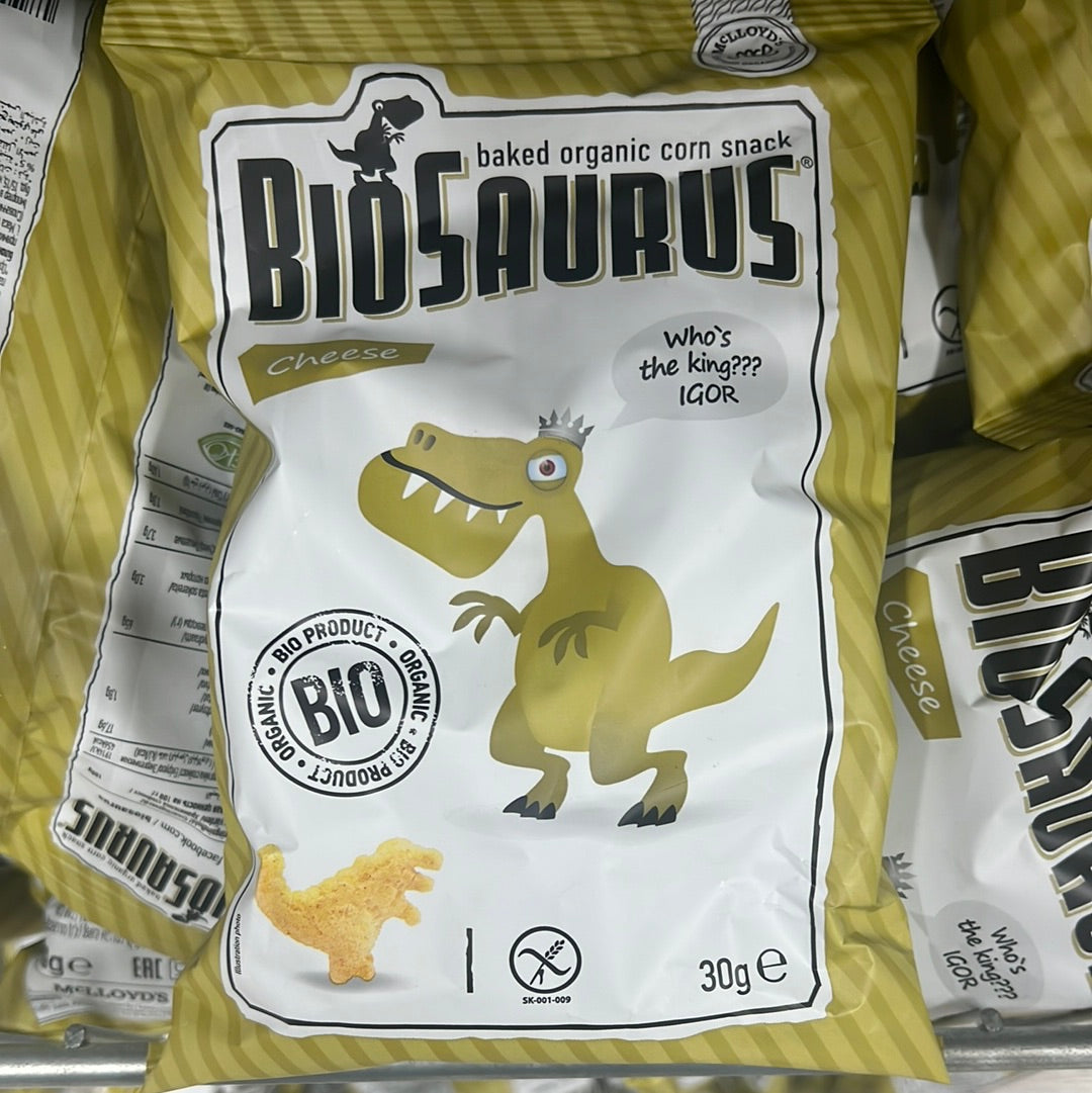 Biosaurus Baked Organic Corn Snack Cheese 30g