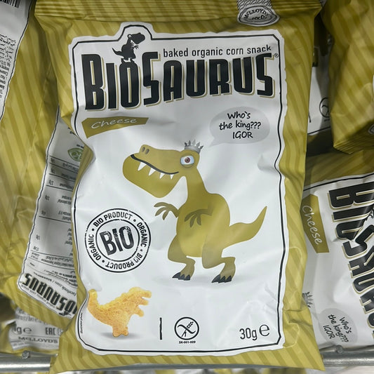 Biosaurus Baked Organic Corn Snack Cheese 30g