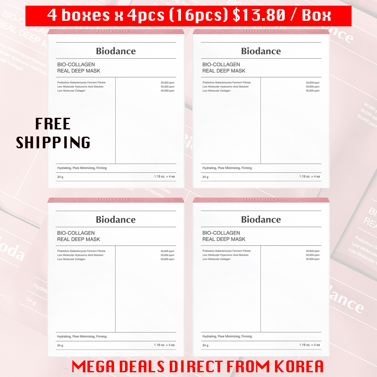 BIODANCE Bio-Collagen Real Deep Mask 4's (Bundle Deal)
