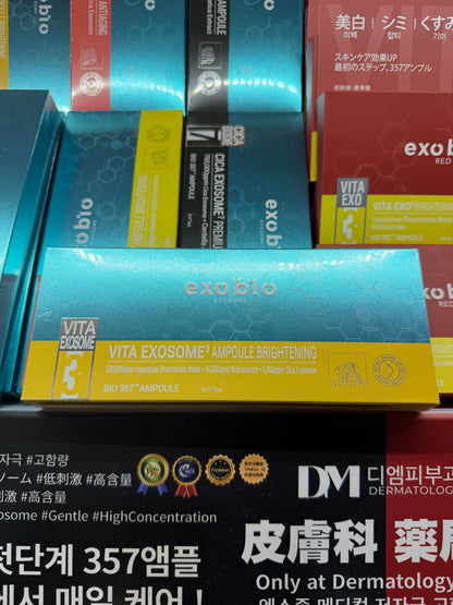 EXOBIO EXOSOME+ (High-Concentration) Premium Face Treatment Ampoule 5ml x5 (CICA, Salmon PDRN, Niacinamide)