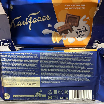 Fazer Milk Chocolate Orange (Crunch) 145g