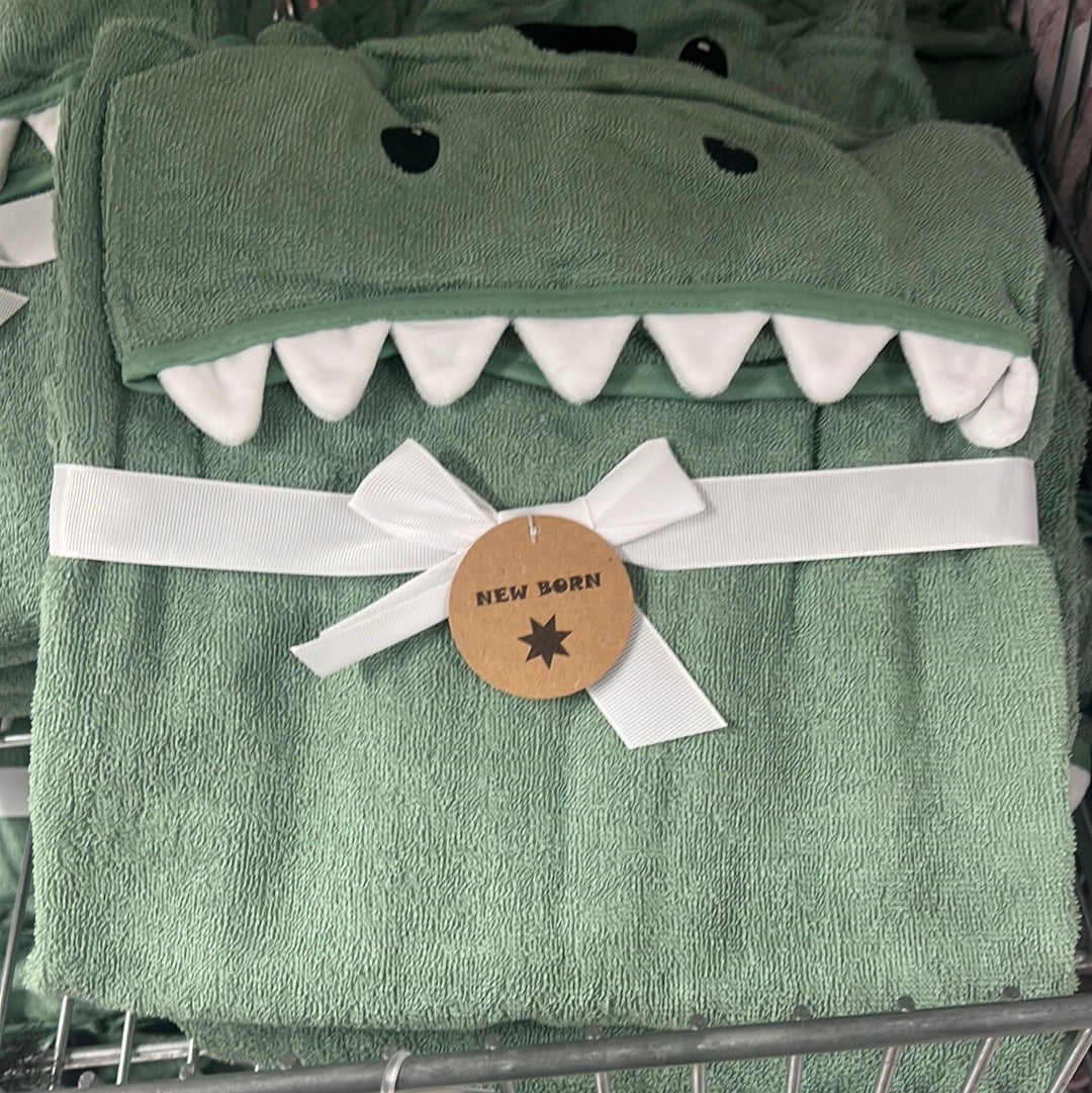 Poncho Dino Shower Suit (Green)