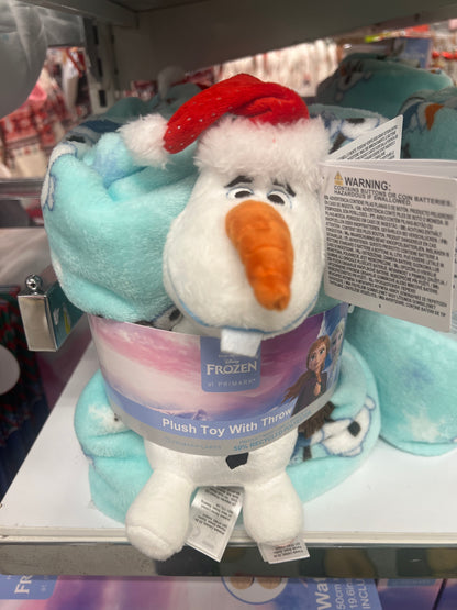 Frozen Blanket with lighted Frosty Doll (LED)