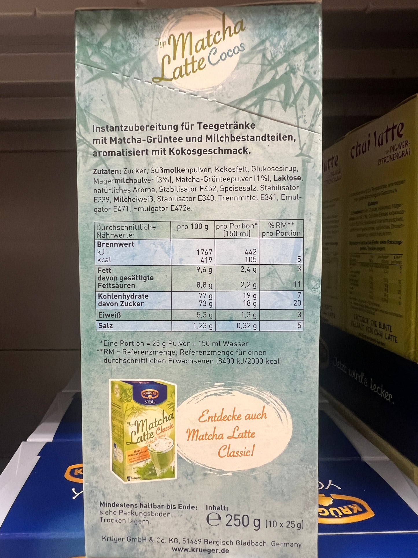 KRUGER Matcha Latte (Coconut) 10x25g