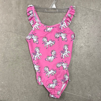 SwimWear Pink Unicorn Body Suit 100% Polyester