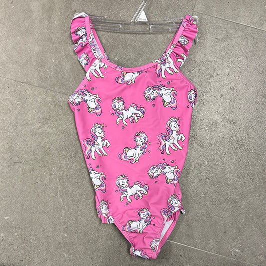 SwimWear Pink Unicorn Body Suit 100% Polyester