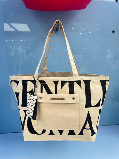 Gentle Woman Big Tote Cream with Pocket