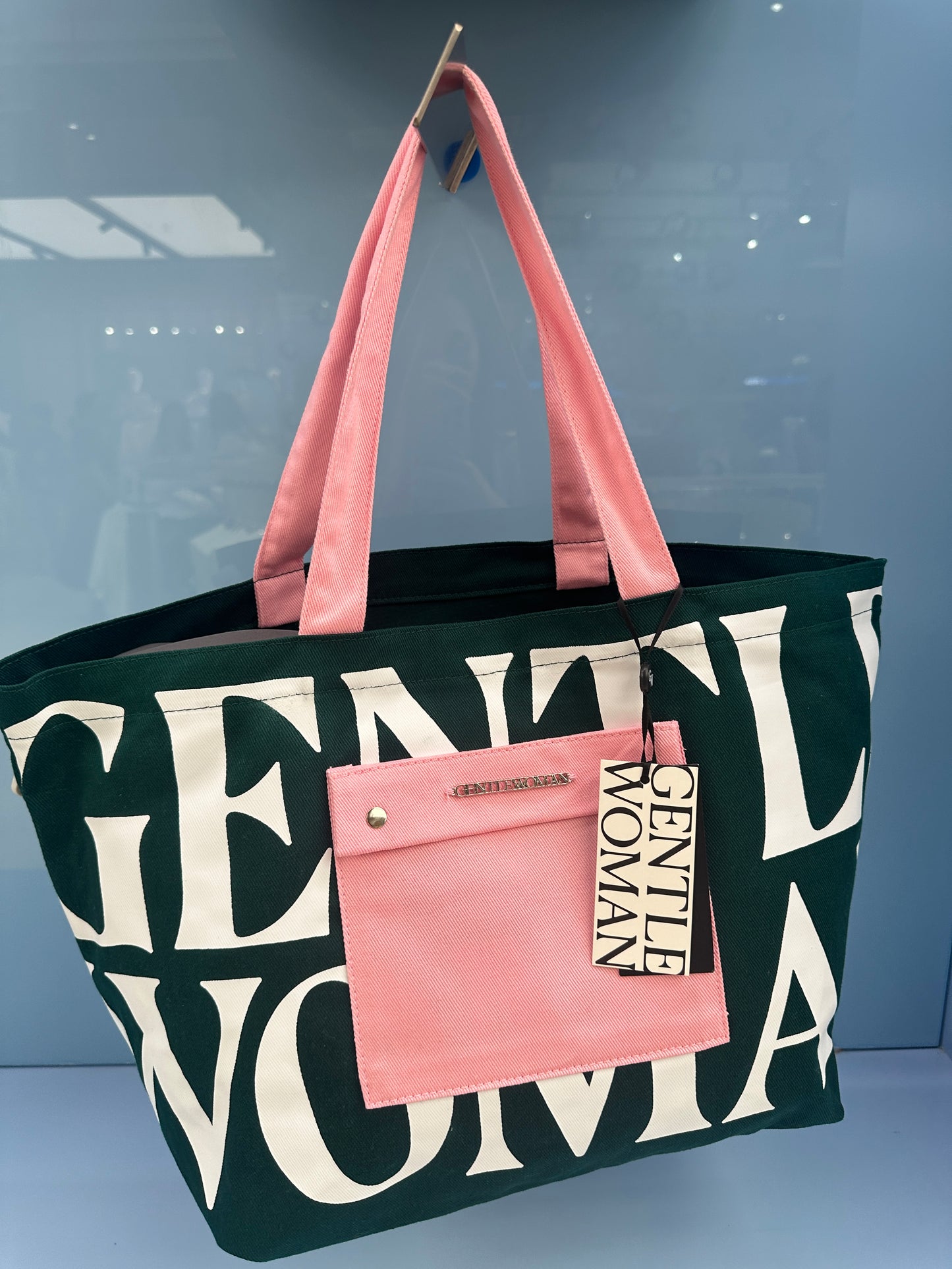 Gentle Woman Big Tote Green with Pocket