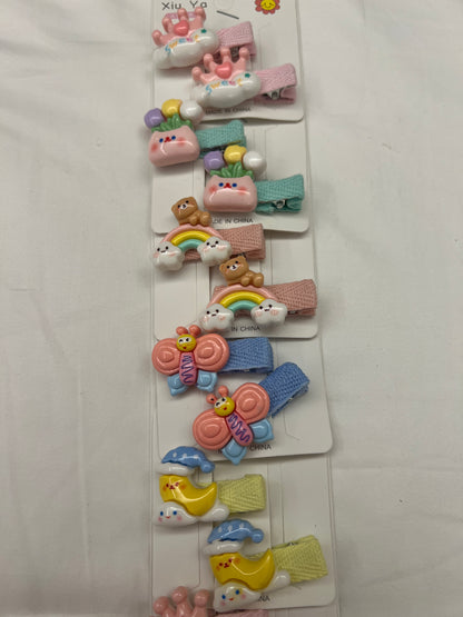 Hair Clip 3D Cute Figures (10 sets) B