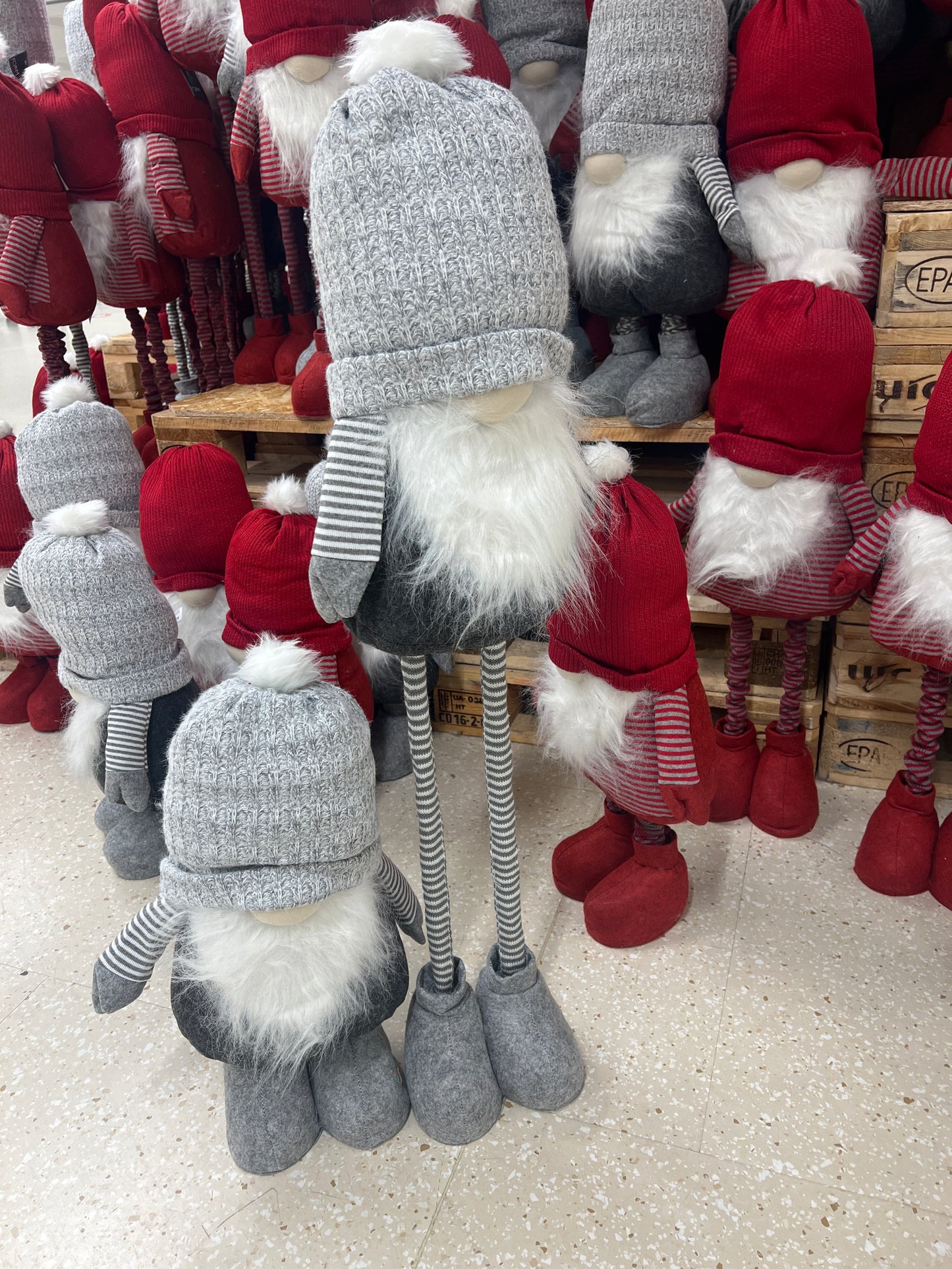 Christmas Tomte Mössa (Santa) Extendable 55-100cm (Grey)